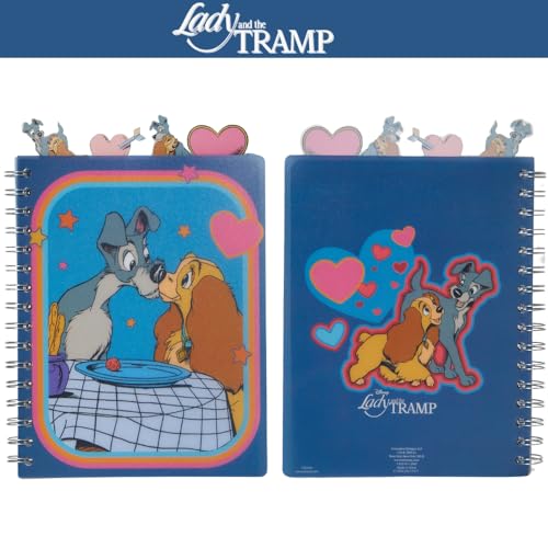 Disney Lady and the Tramp Tab Journal Notebook, Spiral Bound, 96 Lined Pages, 8 x 7 inches - style: Lady and the Tramp