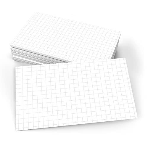 321Done Graph Ruled Index Cards (Set of 50) 3" x 5", Grid 0.20" Double-Sided, Thick Cardstock, Made in The USA, White - color: Graph - Smaller 0.20" Grids, size: X-Small (3" x 5")
