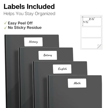 Dunwell Plastic Folders with 3 Prongs, (12 Pack, Black), 2-Pocket Folders with Fasteners, Durable Acid-Free Poly for Long Term Use, Includes Labels - color: Black, size: 12 Pack