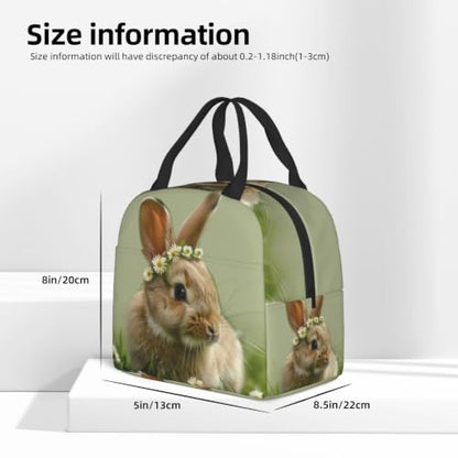 Cute Rabbit Lunch Box - Insulated Lunch Bags for Kids Boys Girls Reusable Lunch Tote Bags, Perfect for School/Camping/Hiking/Picnic/Beach/Travel - color: Cute Rabbit