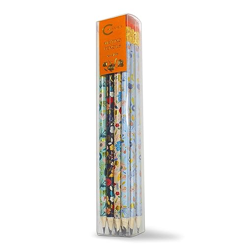 Channie's Number 2 Floral Pencil Set, Colorful Pencils with Cute Floral Design for Sketching, Writing, or Drawing, Pack of 12 Pre-Sharpened Flower Pencils for Girls and Women - style: No. 2 HB Floral Pencils Set of 12