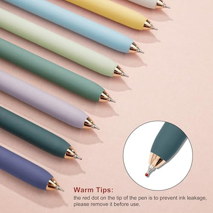 Linbsunne Gel Pens Black Ink Pens for Office 0.5mm Fine Point Pen Smooth Writing Retractable (Morandi-10 pcs) - color: Morandi-10 pcs