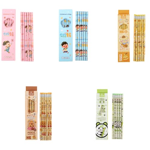 6PCS Wood Pencil Cartoon Pencils Drawing for Class Reward Drawing Sketching School Supplies Ergonomic Hexagonal - color: Kapi
