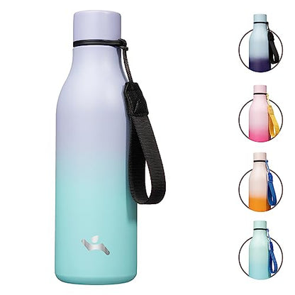Konokyo 18 oz Insulated Stainless Steel Metal Water Bottle with Strap - color: Lavender Green, size: 18 Ounces