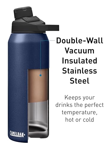 CamelBak Chute Mag Vacuum Insulated Stainless Steel Water Bottle, Magnetic Leak‑Resistant Cap for Everyday Hydration - color: Navy, size: 40 Ounces
