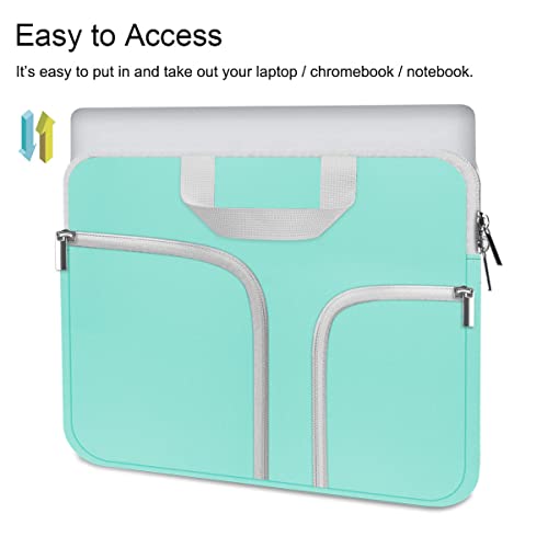 HESTECH Laptop case 14 inch,Chromebook Sleeve Cover,Neoprene Protective Carrying Bag for 14-15.6" HP Asus Acer Samsung Sony Dell XPS Surface Book 15/16 inch MacBook Pro Computer,Green - size: 14"-15-15.4 inch