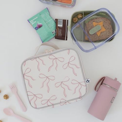 Tiny Twinkle Insulated Lunch Box for Girls and Boys | Durable and Reusable for School & Travel | Ages 3 and Up | Waterproof and Easy to Clean | PFAs and BPA Free（Bows） - color: Bows
