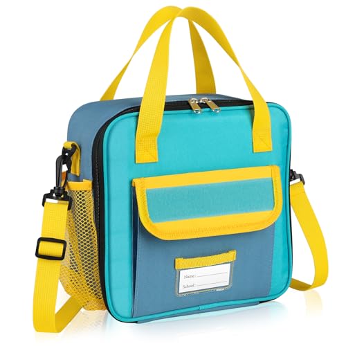 REDSHELL Lunch Box Kids, Large Insulated Lunch Bag for Boys Girls, Blue | Tactical Style, Cooler Lunchbag, Square Toddler Lunchbox, School & Daycare, Lunch Tote, Water Bottle Holder, Adjustable Strap - color: Blue