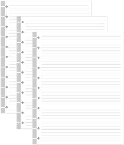 (3-Pack) Letter Size Discbound Refill Paper, 11 Disc Paper Refill for Note-Taking System Discbound Planner, 300Sheets / 600Pages Discbound Paper, 100gsm, White, 8.5'' x 11'' - size: 300 Sheets, style: 11-Disc/Letter Size