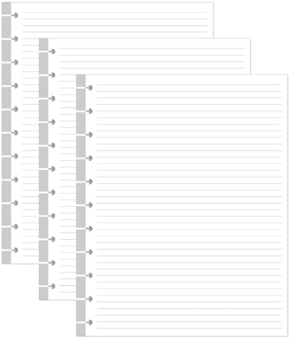 (3-Pack) Letter Size Discbound Refill Paper, 11 Disc Paper Refill for Note-Taking System Discbound Planner, 300Sheets / 600Pages Discbound Paper, 100gsm, White, 8.5'' x 11'' - size: 300 Sheets, style: 11-Disc/Letter Size