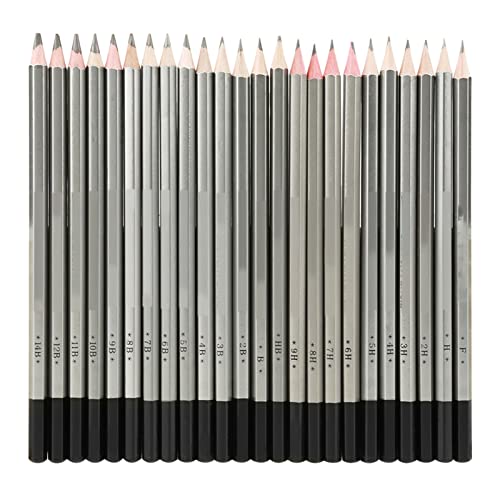 24pcs Graphite Pencils, Drawing Pencils Set, Drawing Pencils 2B 4B 6B B 3B 5B 7B 8B 9B 10B 11B 12B 14B 9H 8H 7H 6H 5H 4H 2H H HB