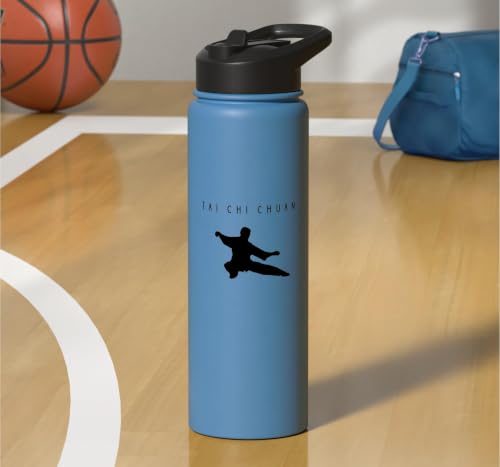 Tai Chi Instructor/Tai Chi Students/Tai Chi Posture Stainless Steel Insulated Water Bottle - color: Light Blue