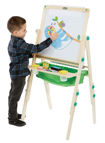 Crayola Deluxe Kids Wooden Art Easel & Supplies, Amazon for Kids, Ages 3, 4, 5, 6, Multi - style: Super Easel
