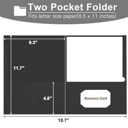 Folders with Pockets, LAYZZ 30 Pack Paper Pocket Folders, 2 Pocket File folders Fits Letter Size Paper, for School Office and Home (Black) - color: Black