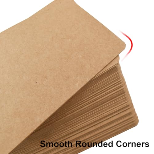VANRA 300PCS Blank Index Cards 3x5 inches Note Cards Thick 110lb Cardstock Flash Cards, Unruled Study Cards for School Learning, Office (Kraft Brown, 300/Pack)