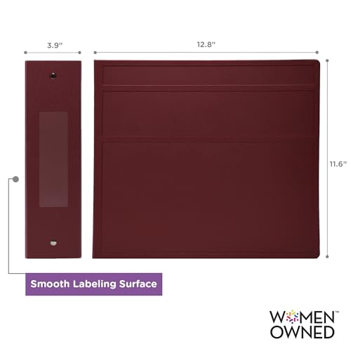 Carstens 4-Inch Heavy Duty 3-Ring Binder - Side Opening, Wine, Durable Plastic, No-Gap Rings, Waterproof Cover, No Pockets, Holds 600 US Letter Sheets, BPA-Free, Made in USA (1843-3R), Case of 10 - color: Burgundy, size: Case of 10