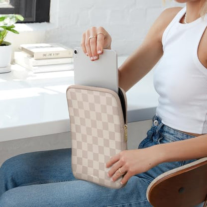 Vandel Slim & Protective Tablet Sleeve for 9-11 inch iPads A16, 11" iPad Pro, 10.9" iPad,10.2" iPad, 10.9" iPad Air, 11 Inch Samsung Galaxy Tab A9+, Bag Fits Magic Keyboard - color: a. Neutral Checker, size: 9-11 Inch Tablet