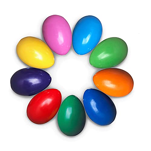 9 Colors Egg Crayons for Toddlers, Washable Non-Toxic Palm Grip Stackable Crayons, Easter Gift for Kids Boys Girls