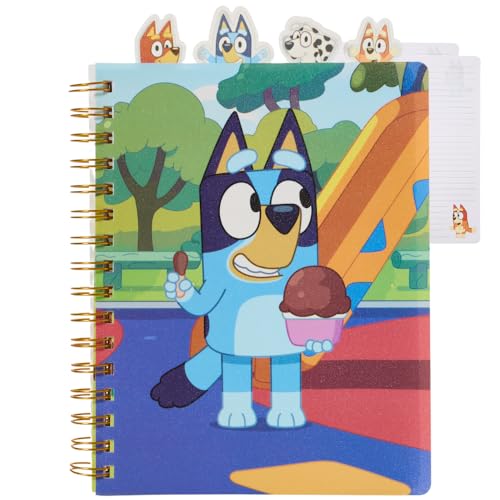 Bluey Tab Journal Notebook, Spiral Bound, 96 Lined Pages, 8 x 7 inches - style: Bluey