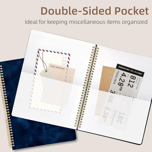 Cute Spiral Notebook journal A4 Aesthetic Pretty Design for Women Girls Kawaii with Pocket, 8.5 x 11 inch, Graph, Blue Moon - color: Blue Moon, style: Graph