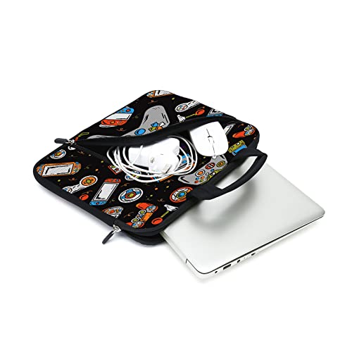 Laptop Sleeves 14 15 15.4 15.6 Chromebook Case Notebook Sleeve PC Messenger Bag Tablet Case Neoprene Handle Sleeve for Men Women, Two Pockets(Games-1) - color: Games-1