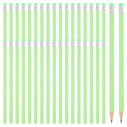 PATIKIL Round Pencils, 36 Pack Triangle HB Graphite Pencil Woodcase Wooden Pencils with Eraser for Classroom Office Writing Drawing Supplies, Green - color: Green