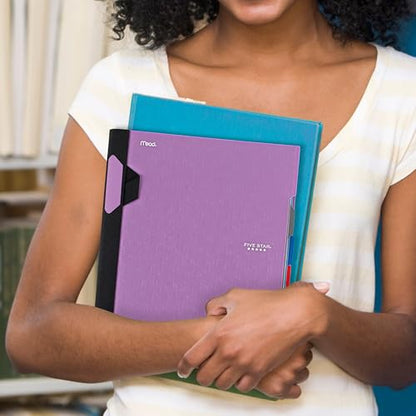 Five Star Advance Spiral Notebook + Study App, 3 Subject, College Ruled Paper, 8-1/2" x 11", 150 Sheets, Spiral Guard, Movable Tabbed Dividers, Amethyst Purple (820060G) (Pack of 6) - color: Amethyst Purple, size: Pack of 6