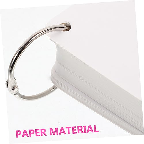 Index Cards Blank Flash Cards for Studying Diy Note Pads Pre Punched Metal Binder Rings - size: 9.8X9.8X0.01CM