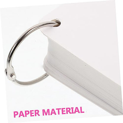 Index Cards Blank Flash Cards for Studying Diy Note Pads Pre Punched Metal Binder Rings - size: 9.8X9.8X0.01CM
