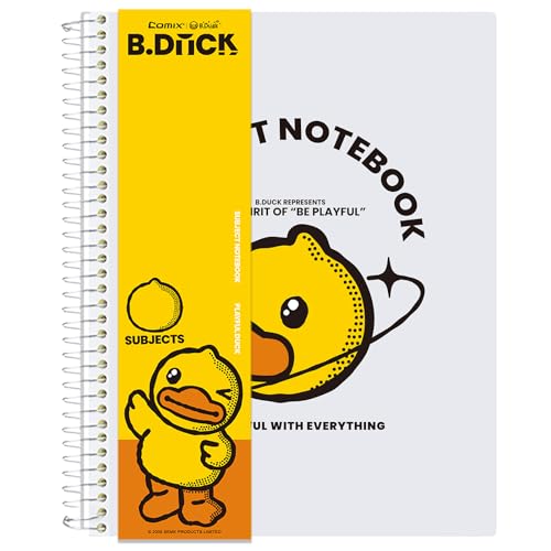 Comix 3 Subject Notebook with 3 Divider, 8.5" x 11" letter size, 150 Sheets College Ruled Notebook with Plastic Cover for Office/School/Home, White - color: White