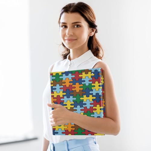 Autism Awareness 3-Ring Binder,1.5 Inch D-Ring Organizer Folder Clipboard Binder for Work Office School - color: Coloe7