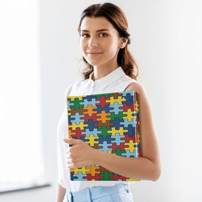 Autism Awareness 3-Ring Binder,1.5 Inch D-Ring Organizer Folder Clipboard Binder for Work Office School - color: Coloe7