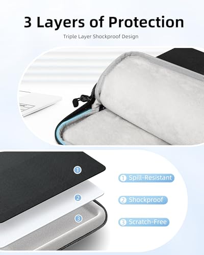 Innostyle Laptop Sleeve, 13-14 inch MacBook Laptop Bag, for Women Men Black | with Handle, Lightweight, Shock, Water Laptop Case, MacBook Air & MacBook Pro - color: Black