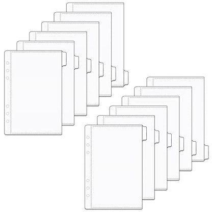 A5 Clear PP Cash Envelopes 2 Set 6 Tabs Binder Pockets Dividers 12 Sheets Budget Zipperless 6 Hole Loose Leaf Index Envelopes for 6 Ring Binder Money Bills Organizer (A5) - size: A5