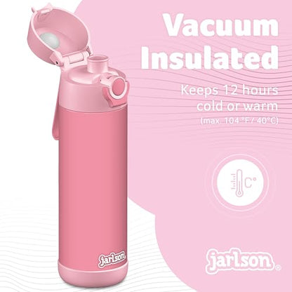 Jarlson® Mali Children's Water Bottle, Thermal Stainless Steel Water Bottle, BPA-Free, Leak-Proof, Children's Bottle with Chug Lid, Bottle for School, Nursery (Pink, 18 oz) - color: Pink, size: 18 Ounces