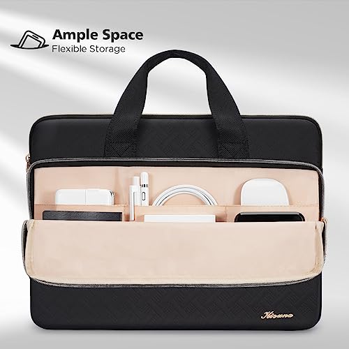 KIZUNA Laptop Sleeve Case 14 Inch Computer Carrying Handbag for 15" Macbook air M3 2024/Lenovo Flex 14/IdeaPad Flex 5/15.4 MacBook Pro/14 lenovo Yoga Slim 7 Pro X/IdeaPad Slim 3i - color: Black, size: 14 Inch