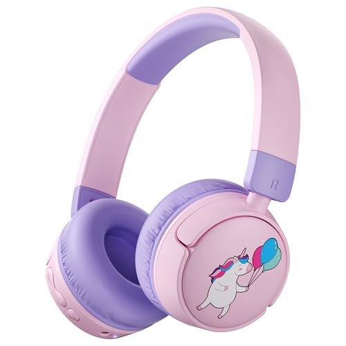 Kids Headphones Bluetooth for Girls, Toddler Headphones Wireless for School | 85/95dB Volume Limited, 50H Playtime, Bluetooth 6.0, Built in Mic, Fast Charging for Tablet, iPad, Cellphone - color: Pink