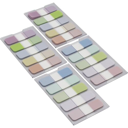 Tabs Flags Assorted Colors, 0.47 x 1.71 Inch Sticky Tabs, Easy to Post, 4 On-The-Go Dispensers/Pack, 400 Pages Total