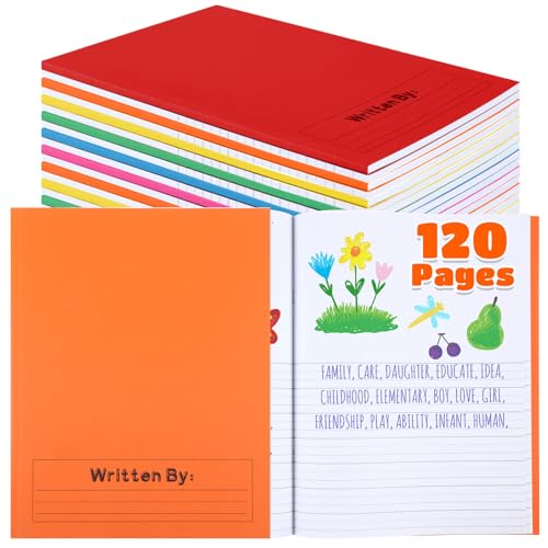 Henoyso 12 Pcs Primary Composition Notebooks k-2 for Kids, 120 Pages Draw and Write Journal Bulk for Kindergarten Classroom Preschool Teachers, Back to School Supplies (Colorful) - color: Colorful