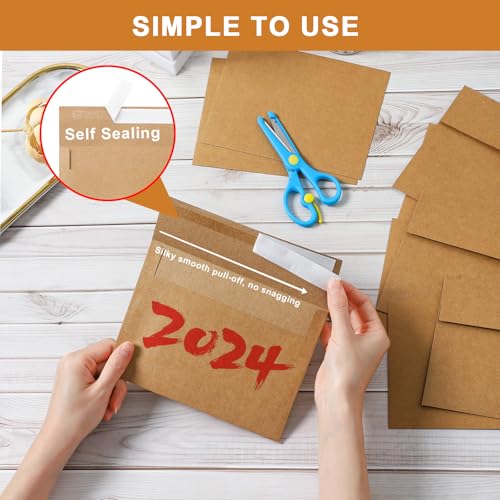 Silunkia Brown Blank Thank You Cards and Envelopes 4.25 x 5.5 Heavyweight Flat Cardstock and A2 Envelopes Printable Self Seal 20 Packs for Wedding Invitations, Party, Graduations - color: Brown, size: 4.25x5.5-20pcs