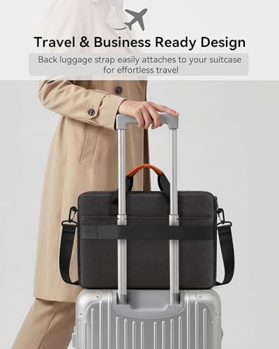 bagasin 15 15.6 16 inch Laptop Bag Carrying Case | Water-Repellent Fabric Computer PC Shoulder Briefcase, Lightweight Toploader, Business Casual or School - color: Black, size: 15.6-16