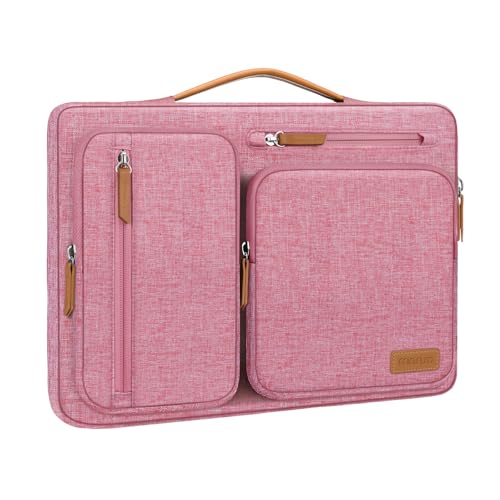 MOSISO 360 Protective Laptop Case 16 inch, 15-15.6 inch Laptop Sleeve | Compatible with MacBook Pro 16, HP Acer Dell Lenovo ASUS, Side Open Carrying Case with 4 Zipper Pockets, Dusty Rose - color: Dusty Rose, size: 16 inch