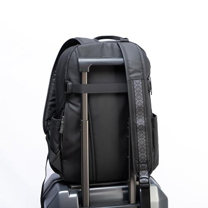 INUK Recycled Laptop Backpack for Women Men, 900D Waterproof Lightweight Travel Daypack, Airline Approved Carry On TSA Personal Item fits 13 Inch Laptop, Weekender Overnight with Luggage Strap, Black - color: Polar Night Black