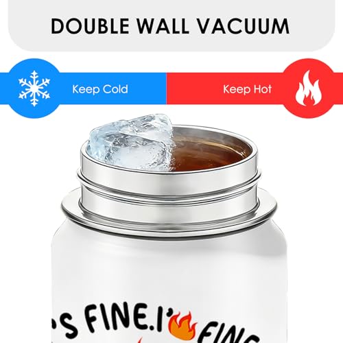 It's Fine I'm Fine Goose Water Bottle Goose Gifts For Gooses Lovers Women Men Funny Animal Duck Coffee Travel Mug with Handle Insulated for Hot and Cold Drink Ice 18oz Tumbler - color: Goose