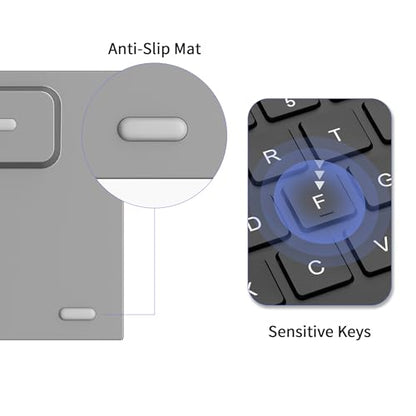 CZUR Rechargeable Bluetooth Keyboard with Touchpad, Portable Computer Keyboard with Trackpad, Wireless Ultra Slim Keyboard for PC/Laptop/Tablet/Phone, for Windows/Android/Mac/iOS