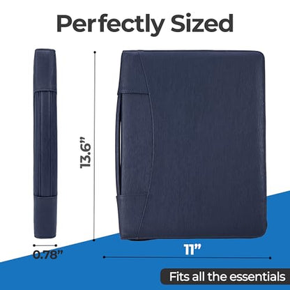 Case-it Zipper Padfolio | Letter Size | PAD-62 Navy | Supreme, Letter Size Writing Pad, Tablet Case, School & Office - color: Pad-62-navy Blue, size: 1 Pack