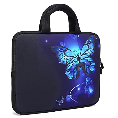 11 11.6 12 12.1 12.5 inch Laptop Carrying Bag Chromebook Case Notebook Ultrabook Bag Tablet Cover Neoprene Sleeve Fit Apple MacBook Air Samsung Acer HP DELL Lenovo Asus (Blue Butterfly) - color: Blue Butterfly