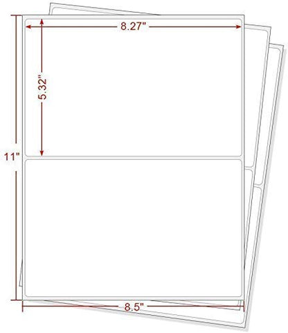 Round Corner Half Sheet Self Adhesive Shipping Labels for Laser and Ink Jet Printers, White Blank (1000 Sheets, 2000 Labels) - size: 1000 sheets, style: Round Corner-8.5"x5.5"