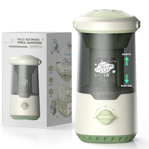 VUSIGN Electric Pencil Sharpener, Fully Automatic Rechargeable Pencil Sharpener with 5 Sharpness Settings, Hands-Free Auto Feed & Eject, for 6.9-10.8mm No.2 & Colored Pencils, Classroom School - color: Light Gray