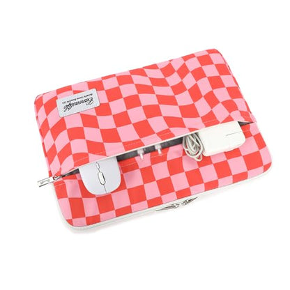 Canvaslife Patten Laptop Sleeve 14 inch 14.0 inch Laptop case Bag (Pink Check) - color: Pink Check, size: 14 inch / 14.0 inch